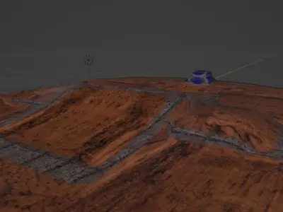 Simple Small Dirt Track Arena Free low-poly 3D model