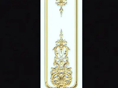 Central decor ornament for furniture 3D model 1067