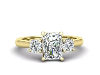 Engagement ring Kelly radiant 3D print model