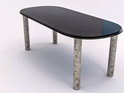 Modern cylindrical pedestal table 3D model
