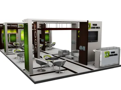  Booth Exhibition Stand a517a  3D model