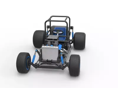 Vintage Dirt Supermodified stock car Base Scale 1 to 25 3D print model