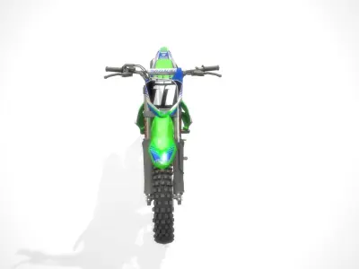 Kawasaki KX450F motorcycle Low-poly 3D model