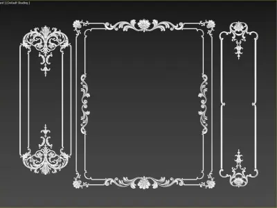 3 ornamental classic decoration frame  3d model kitbash vol 27 3D model