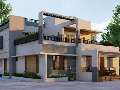 Contemporary 2 storey Lumion file 3D model