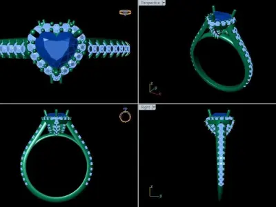 LIANA woman ring 3D print model