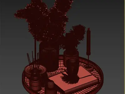 Decorative set 09 3D model 6