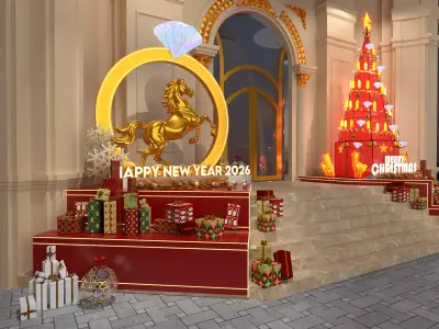 DECOR MARY CHRISTMAS AND NEW YEAR 3D model
