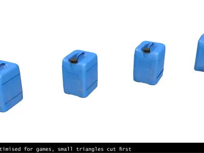 Canister Blue Clean and Dirty Low-poly 3D model