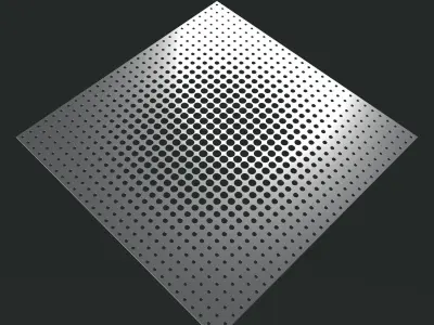 Perforated panel with parametric pattern 24-O-09 3D model