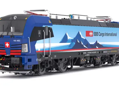 Siemens Vectron Engine SBB Cargo v2 Locomotive 3D model