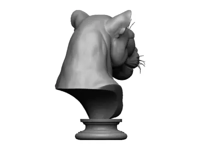 panther head bust 3D print model