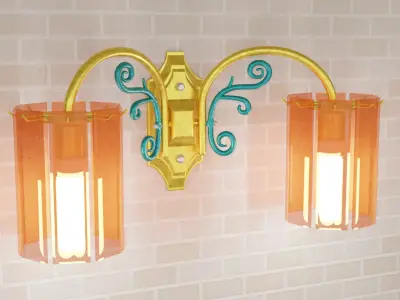 Wall Lamp Low-poly 3D model purchase