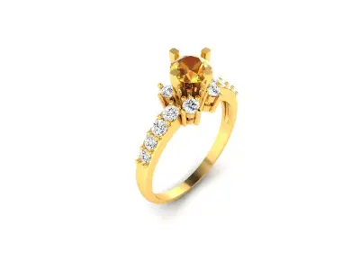 Solitaire Women Engagement Wedding Ring 3D print model get