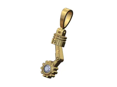 Diamond Piston gear engine pendant 3D print model