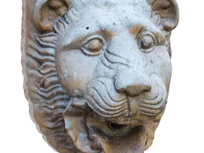 Bas-relief of a lion head 3D model