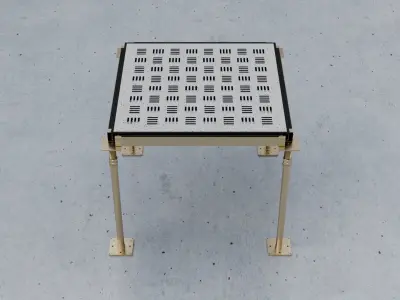 3D Raised Perforated Panel with pedestal and stringer Model 3D model