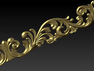 Classic  of luxurious gold pattern interior  with CNC sculpture 3D model