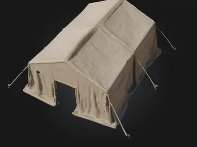 Canvas Shelter  Lightweight Cover for Field Camps and Survival  3D model