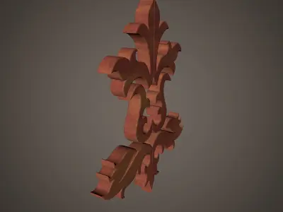 Wooden Sculptured Flower 3D model