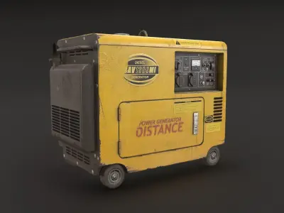 Portable power generator Low-poly 3D model