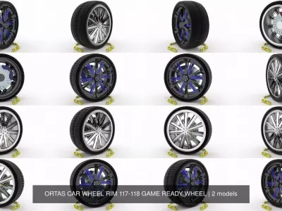 ORTAS CAR WHEEL RIM 117-118 GAME READY WHEEL 3D Model Pack