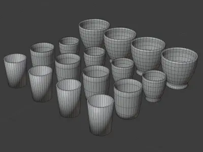A Pack of Mugs Free low-poly 3D model