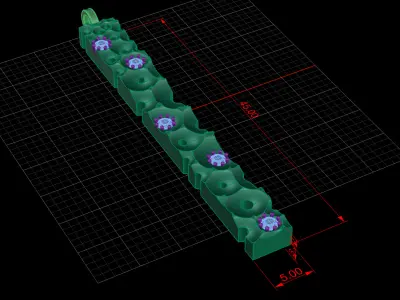 Elegant Gold Pendant with 2mm Gems 3D print model