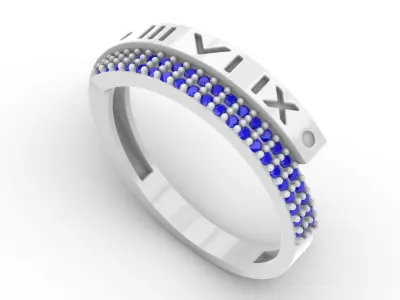 Jewelry Diamond Ring Model RG12 Free 3D print model