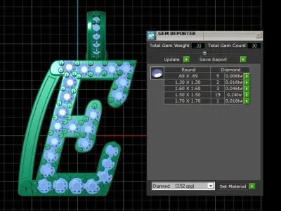 LUXURY ALPHABET E PENDANT 3D PRINTABLE MODEL 3D print model