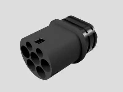 Type-2 charging connector IEC6296-2 3D print model