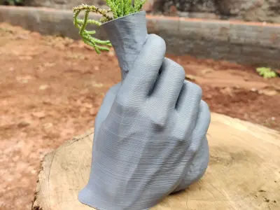Vase and hand criative - plant vase 3D print model