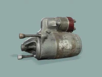 3D Scan Car Starter Low-poly 3D model