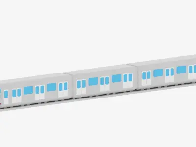 Cartoon Metro Subway Train 3D model