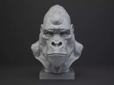 Gorilla Bust - Animal Figurine 3D print model