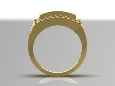 Man yellow gold ring with onyx stone model mr0230 3D print model