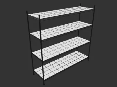 HEAVY DUTY BOLTLESS SHELVING-4Shelves 3D model