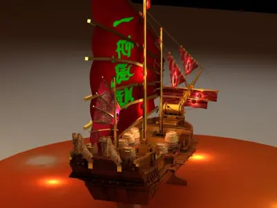 Chinese dragon ship 3D model