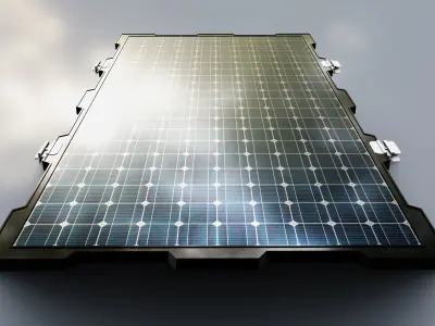 630W 2465x1134x35mm New Frame Solar Panel 3D model