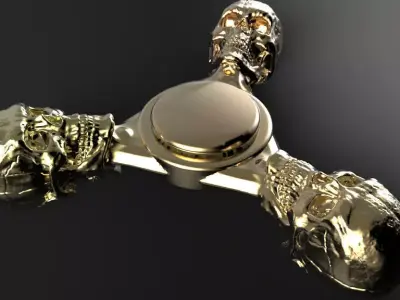 Premium spinner Skull 3-arm 3D print model