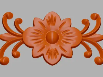 Wood Carving Flower Decor 3D print model purchase