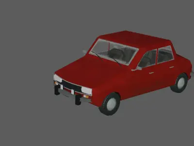Low Poly Cars car with flames Low-poly 3D model