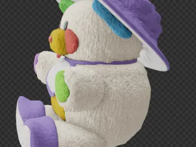 Cute Baby Bear With hat Low-poly 3D model