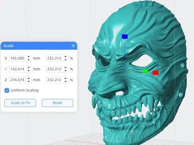 Oni Mask 18 Demon Full Face 3D print model