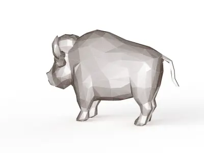 Bull Low Poly  Low-poly 3D model