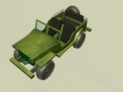 jeep car low poly Low-poly 3D model