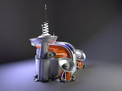 Futuristic headquarters 3D model