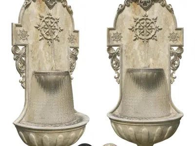 Classic Wall Fountain 03 3D model
