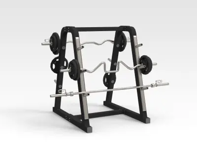 Barbell Stand Low-poly 3D model