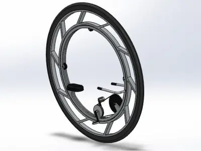 Monowheel bicycle wheel Free 3D model
